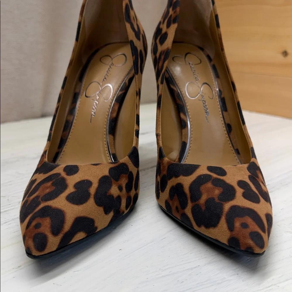 Jessica Simpson Leopard Print Stiletto Heels Sz 7M - Picture 4 of 10